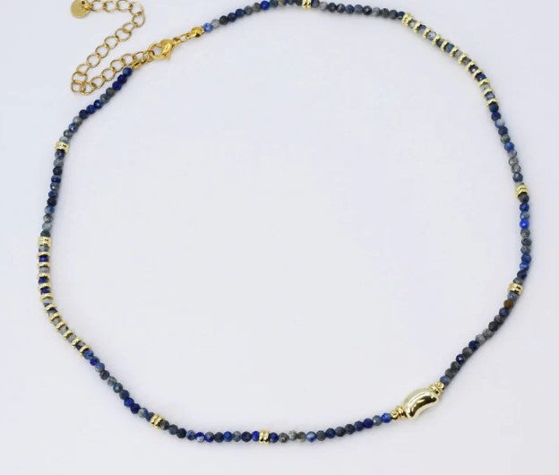 Stormy Blue Sky Gemstone Necklace