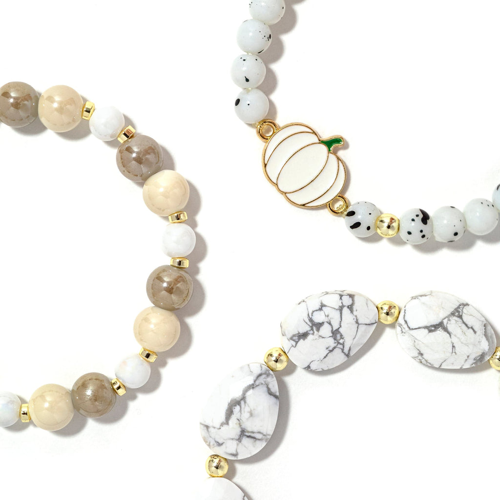 Erimish Pumpkin Patch Stack, White