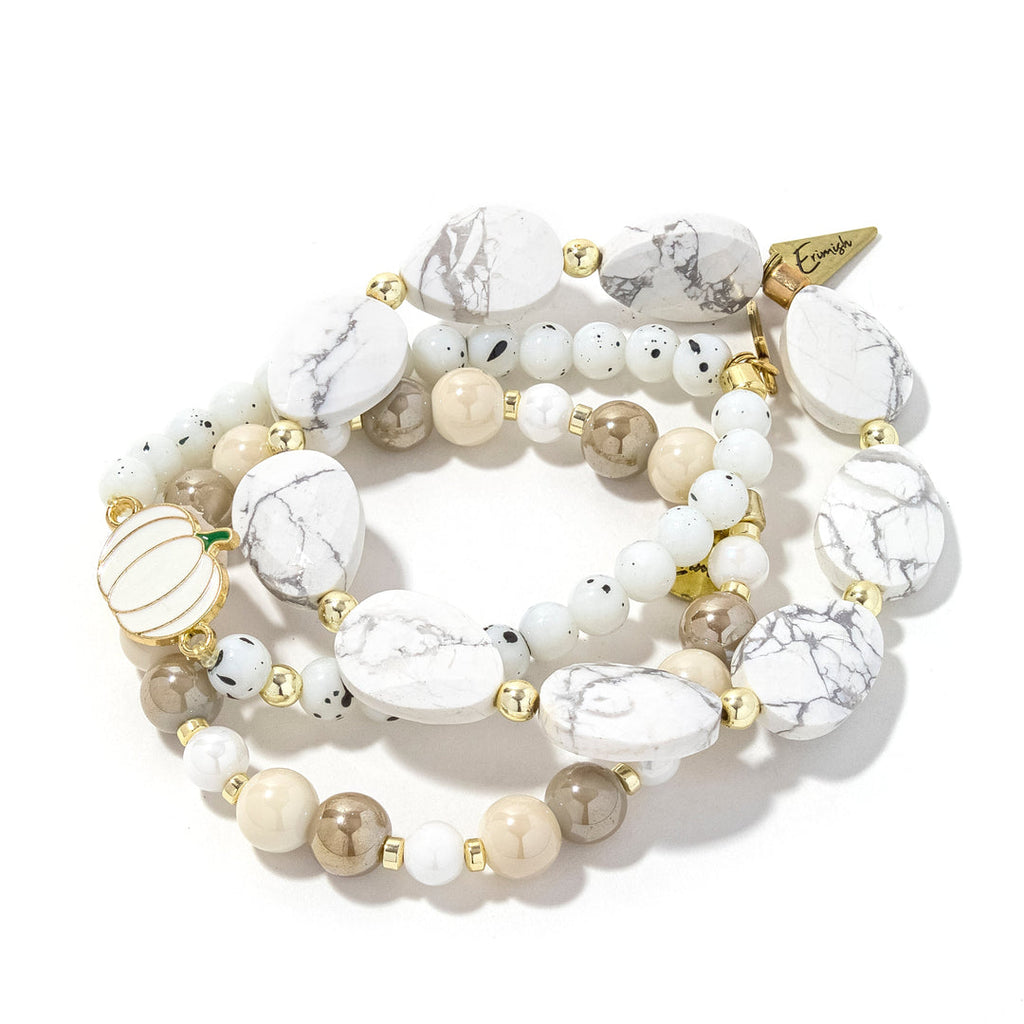 Erimish Pumpkin Patch Stack, White