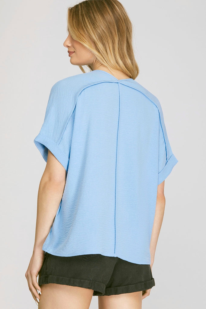 Crinkle Seam Back Top