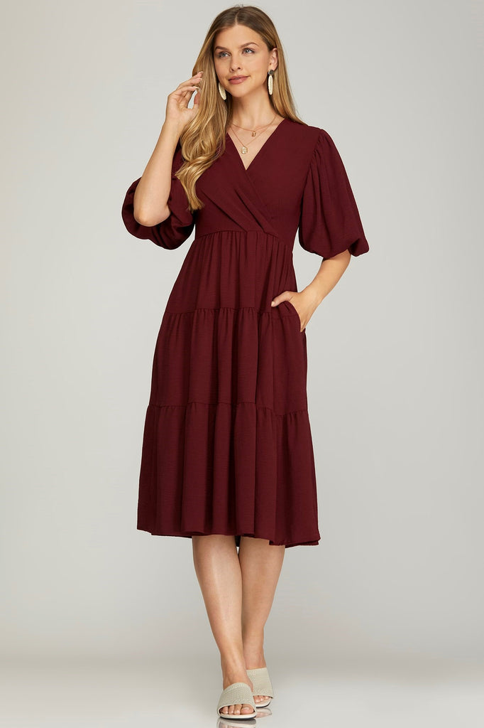 Wine Wrap Dress