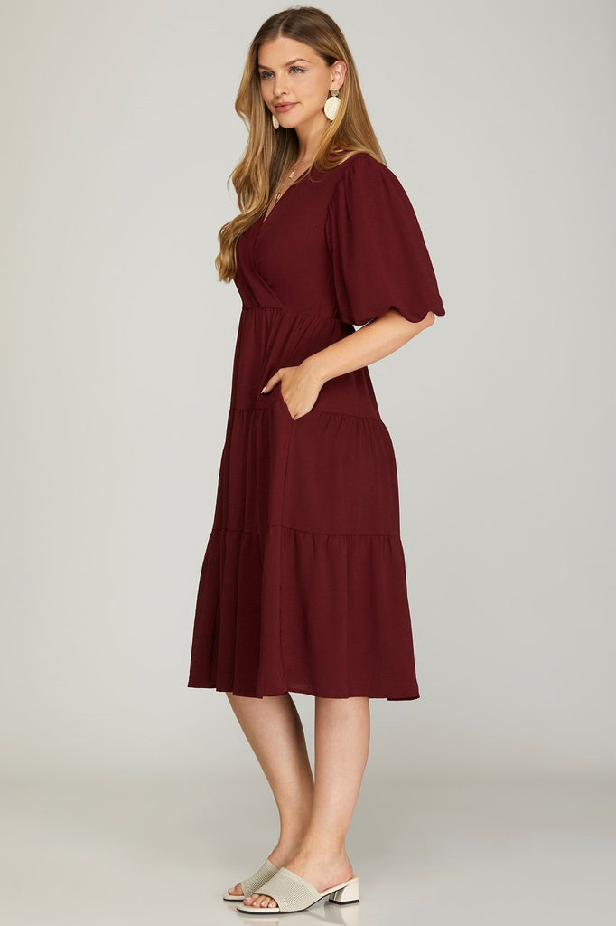 Wine Wrap Dress