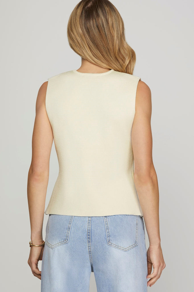 Gold Button Sweater Vest
