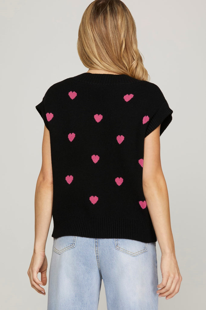 Heart V-Neck Top