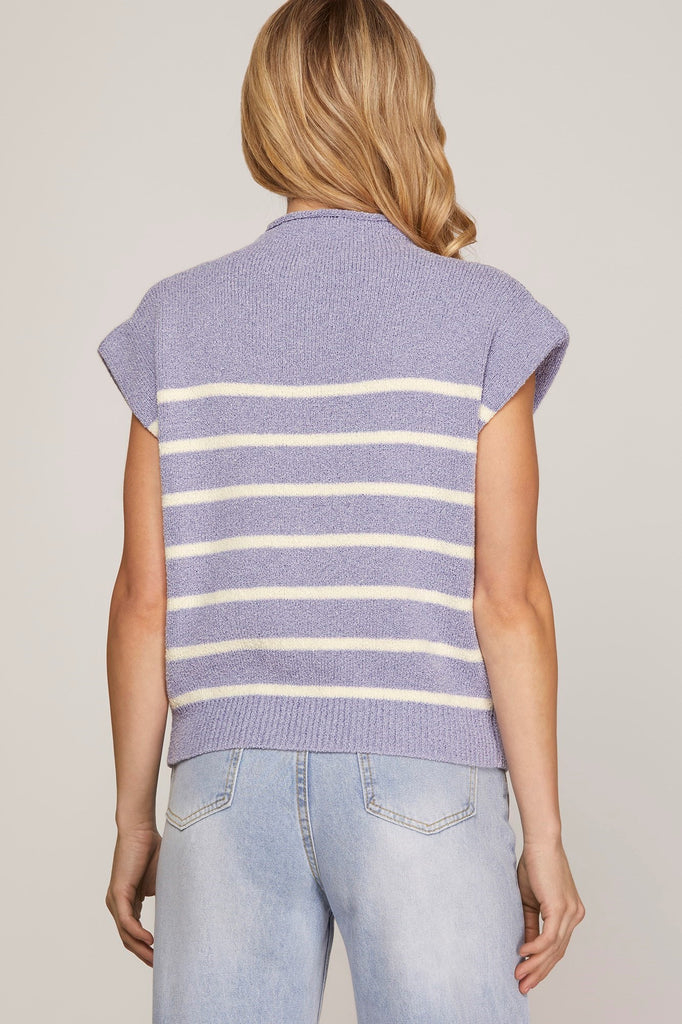 Lavender Striped Sweater