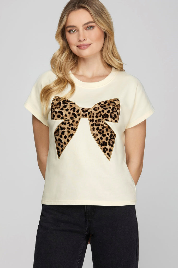 Cream Leopard Sweater Top