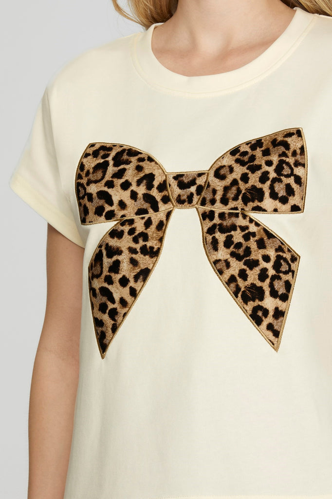 Cream Leopard Sweater Top