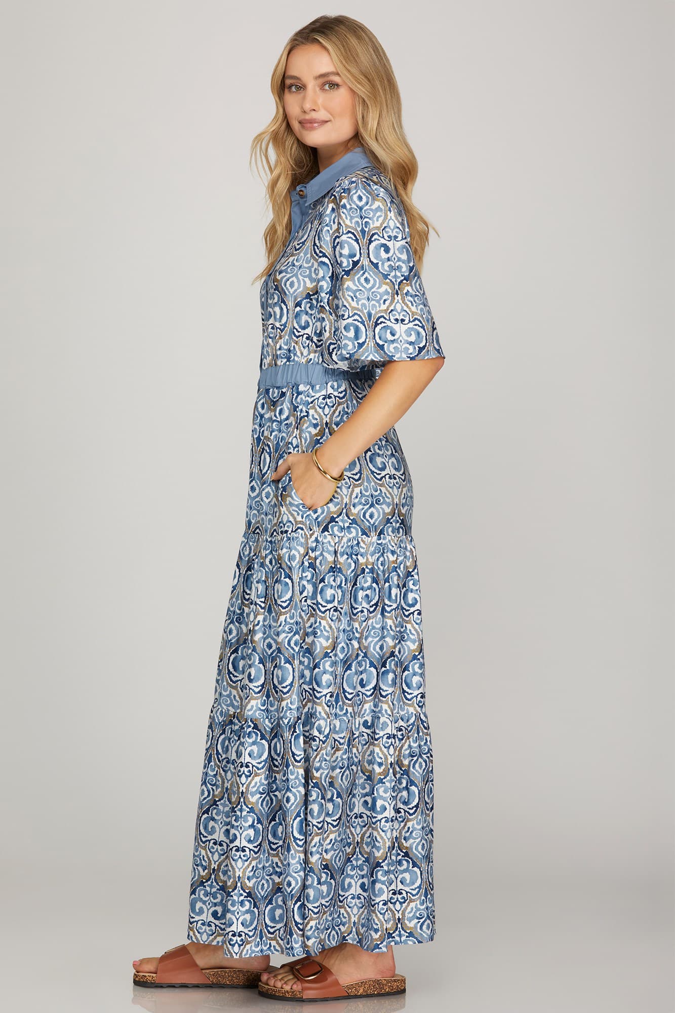 Blue Brown Swirl Dress