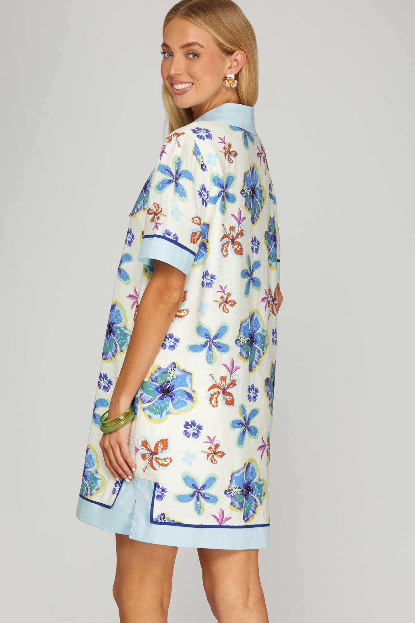Blue Hibiscus Dress Striped Box Boutique Blue Hibiscus Dress Striped Box Boutique