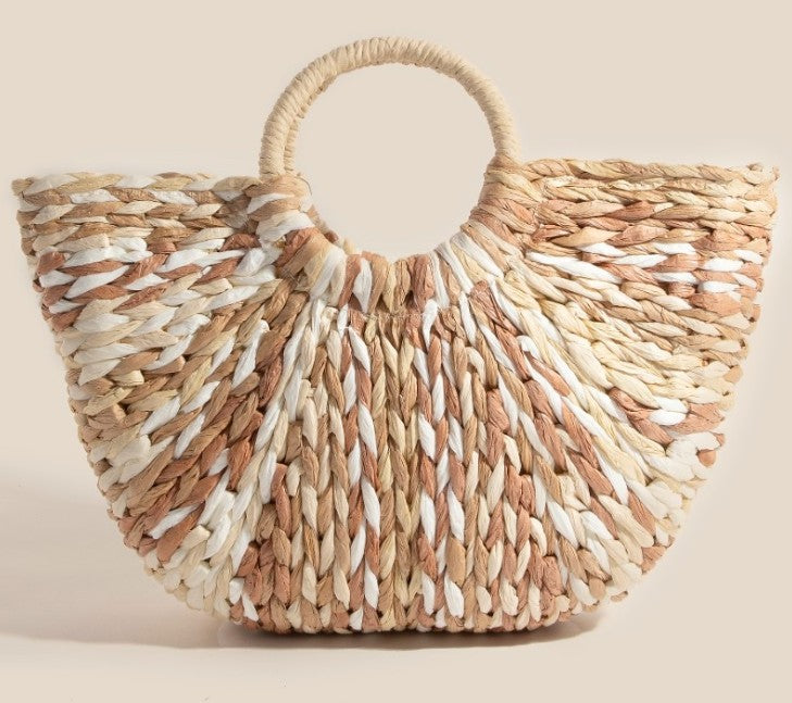 Straw Sunburst Tote