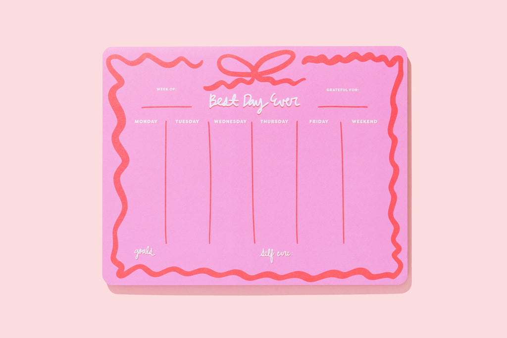 Weekly Planner, Pink Bow