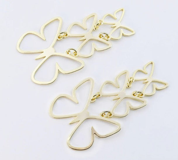 Triple Butterfly Earrings