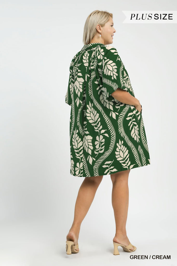 Cream and Green Swirl Dress – Striped Box Boutique