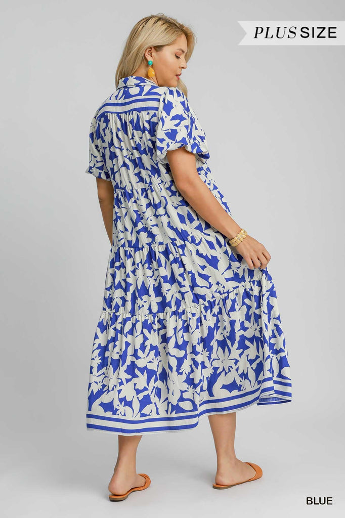 Botanical Collared Midi Dress