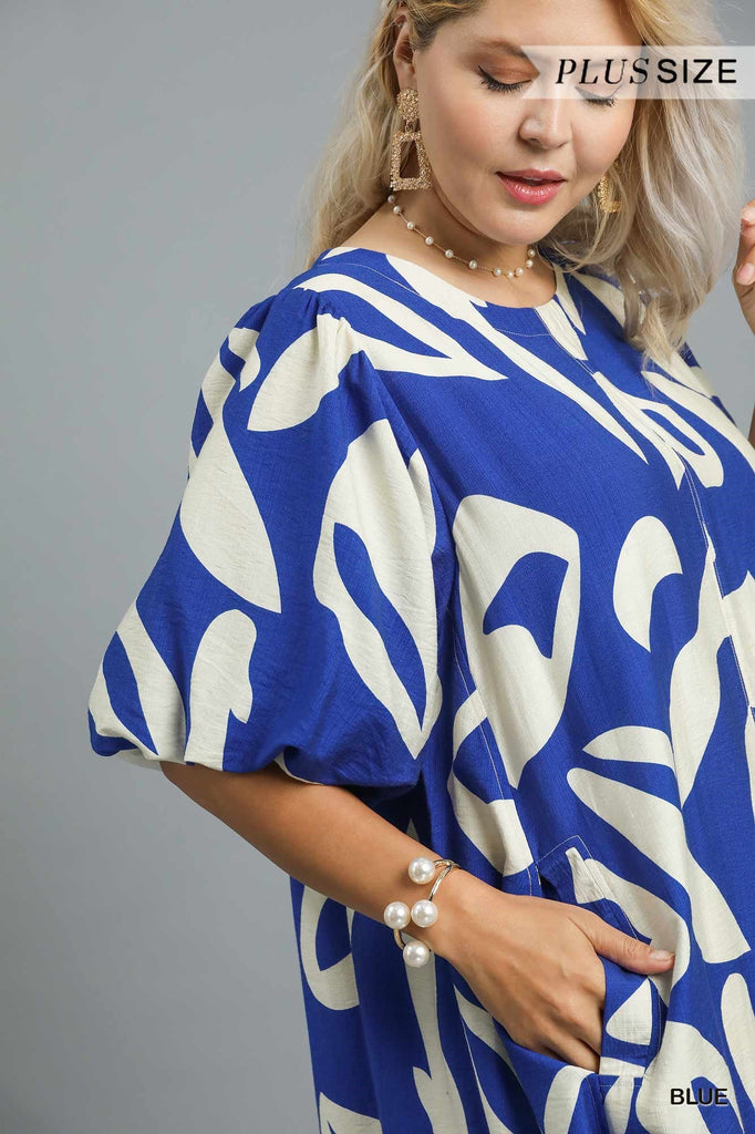 Blue Geo Dress