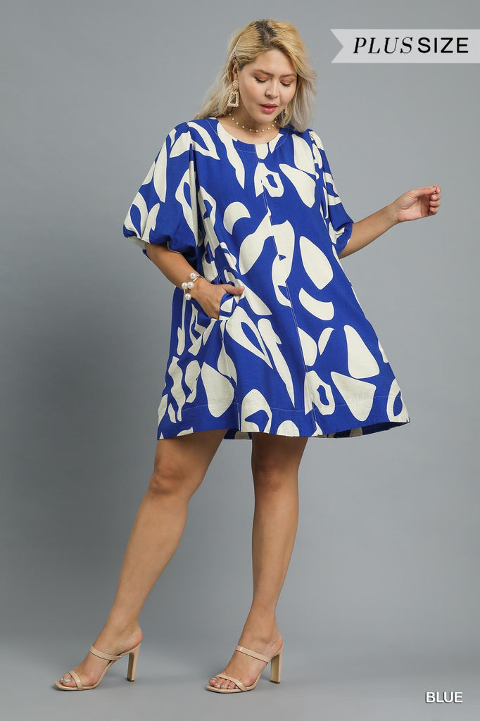 Blue Geo Dress