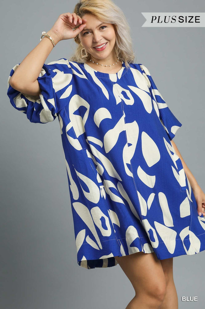 Blue Geo Dress
