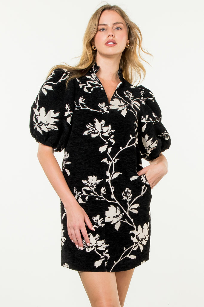 Black Botanical Dress