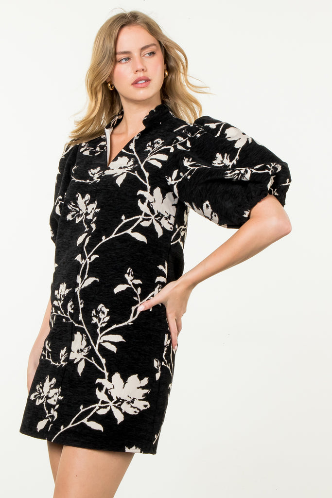 Black Botanical Dress