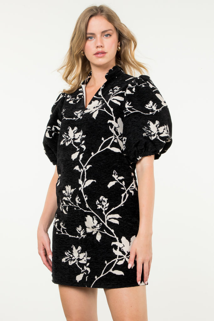 Black Botanical Dress