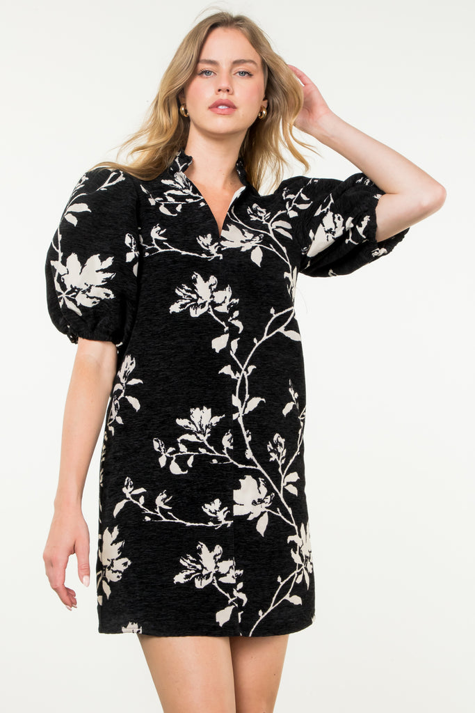 Black Botanical Dress