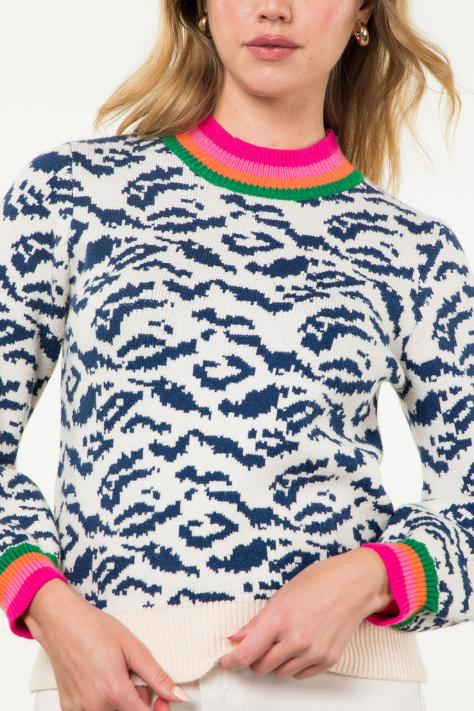 Navy Pop Abstract Sweater