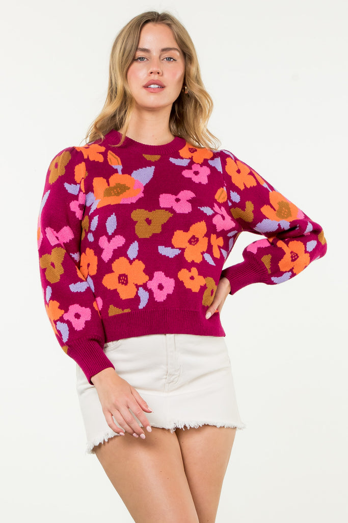 Bold Floral Sweater