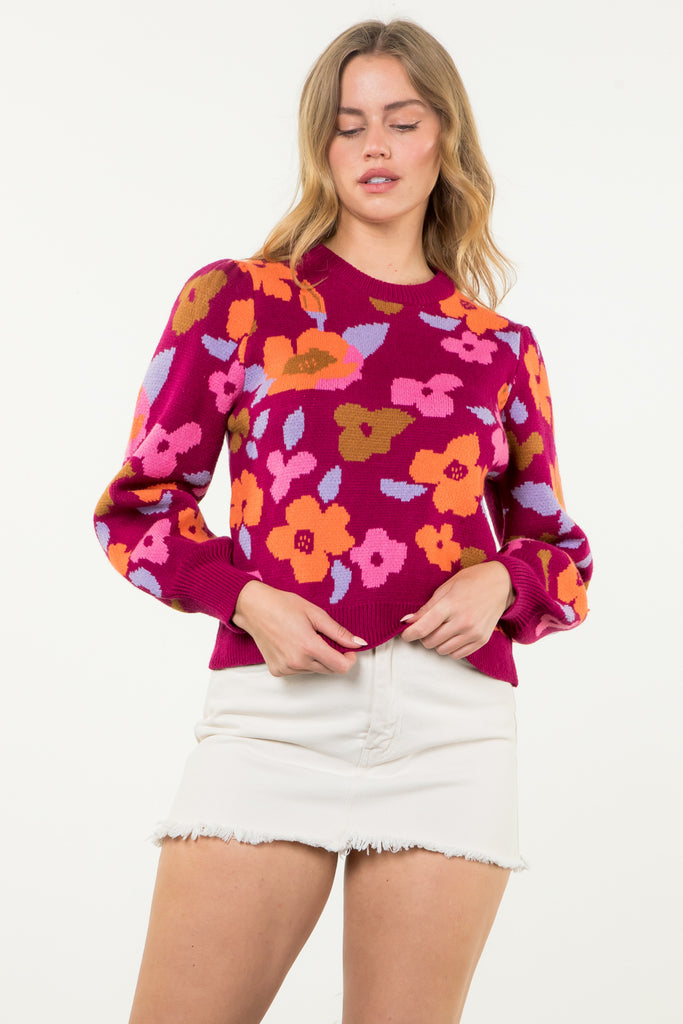 Bold Floral Sweater