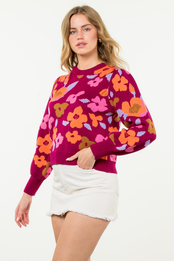 Bold Floral Sweater