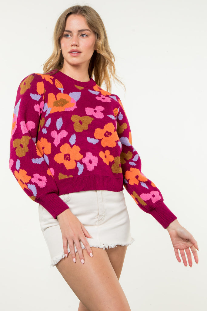 Bold Floral Sweater