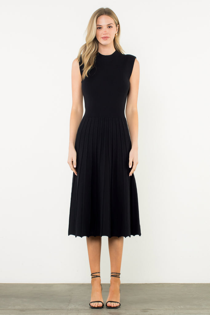 Black Sleeveless Knit Dress