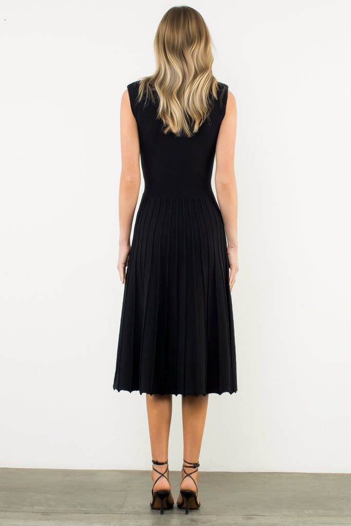 Black Sleeveless Knit Dress