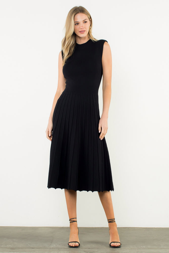 Black Sleeveless Knit Dress