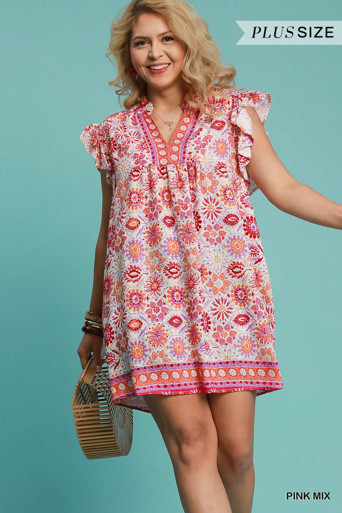 Pink Mixed Border Dress