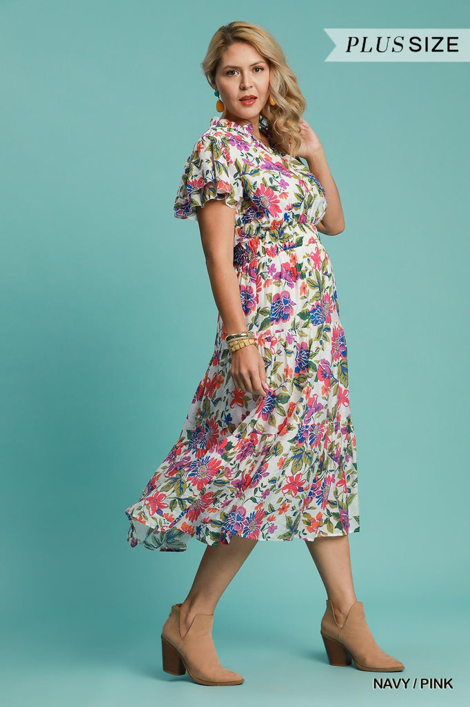 Fun Floral Midi Dress