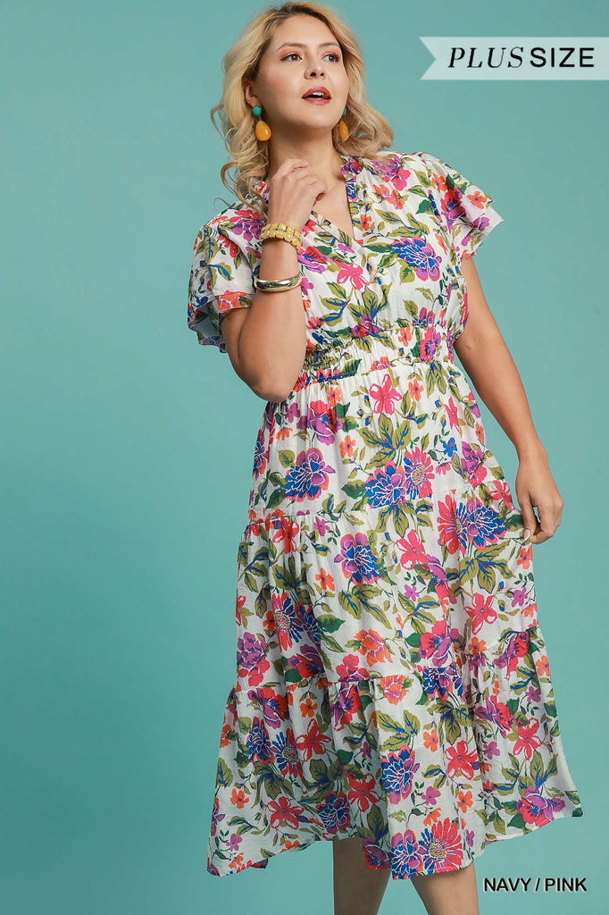 Fun Floral Midi Dress