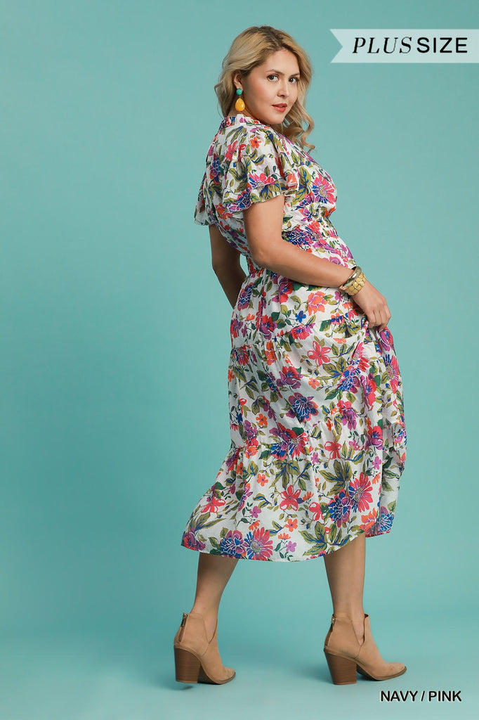 Fun Floral Midi Dress