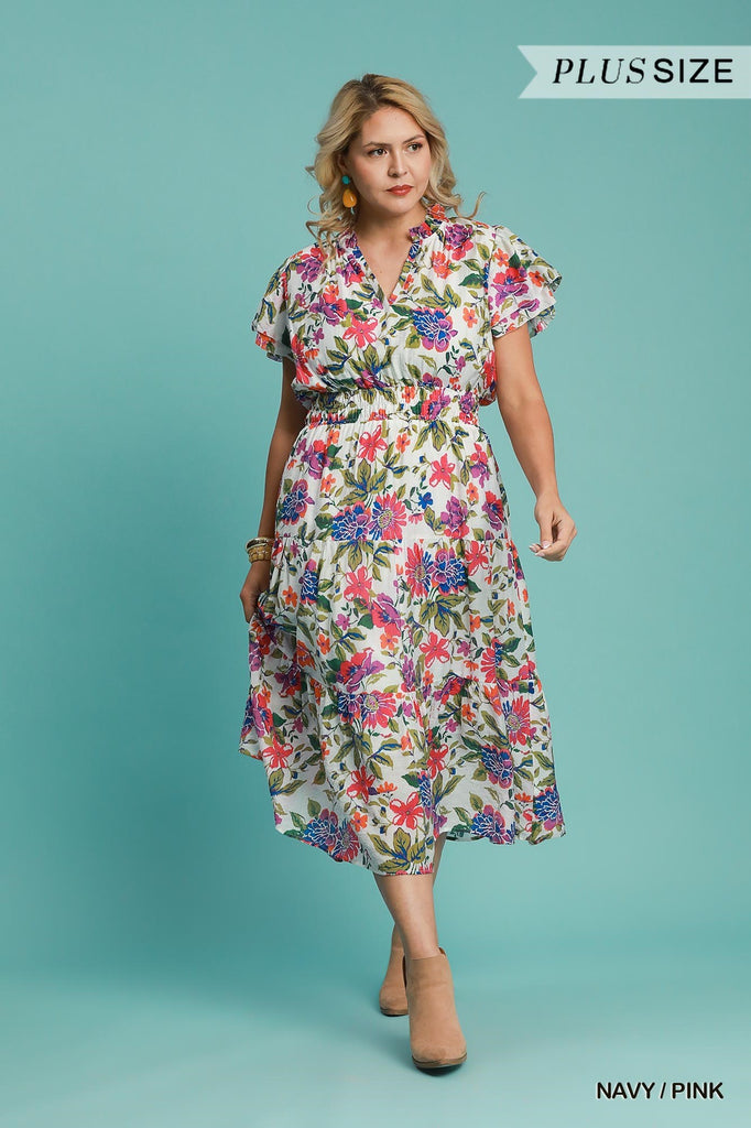 Fun Floral Midi Dress