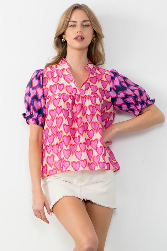 Two Tone Heart Top
