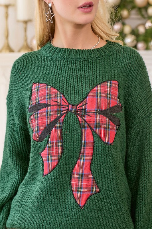 Tartan Bow Sweater