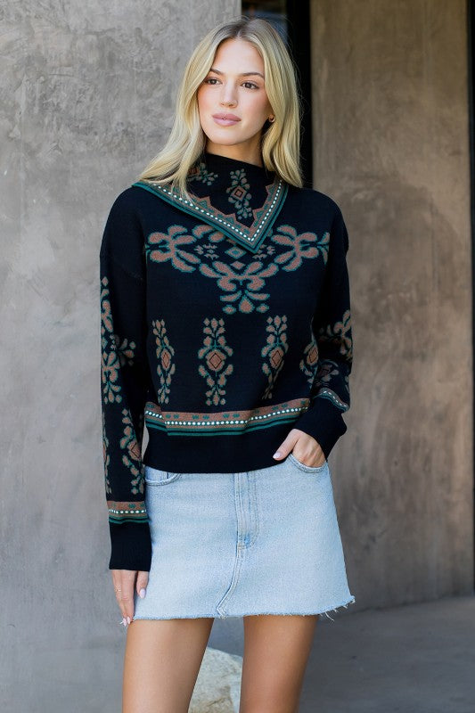 Scarf Neck Sweater