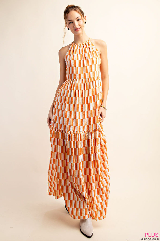 Apricot Geo Maxi Dress