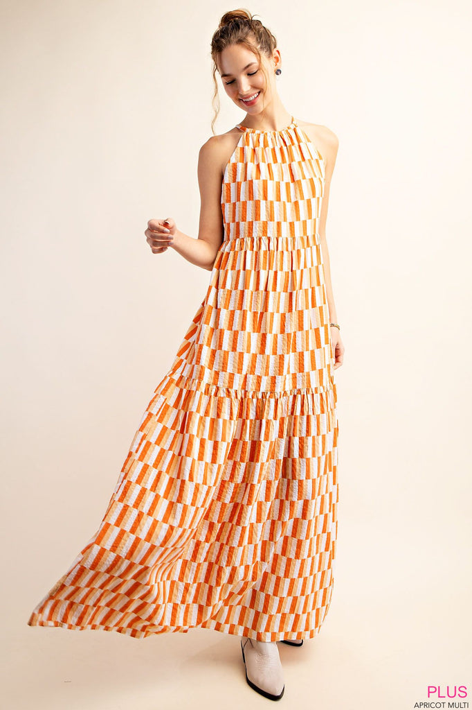 Apricot Geo Maxi Dress