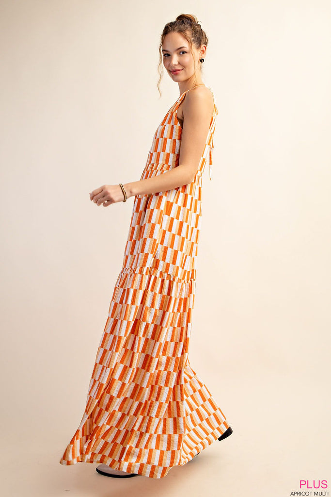 Apricot Geo Maxi Dress