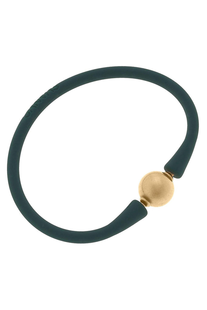 Bali 24K Gold Plated Ball Bead Silicone Bracelet