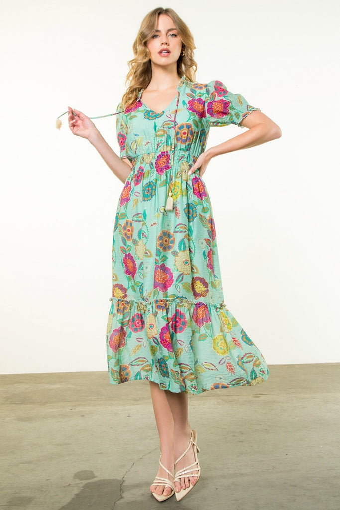 Seagreen Floral Dress