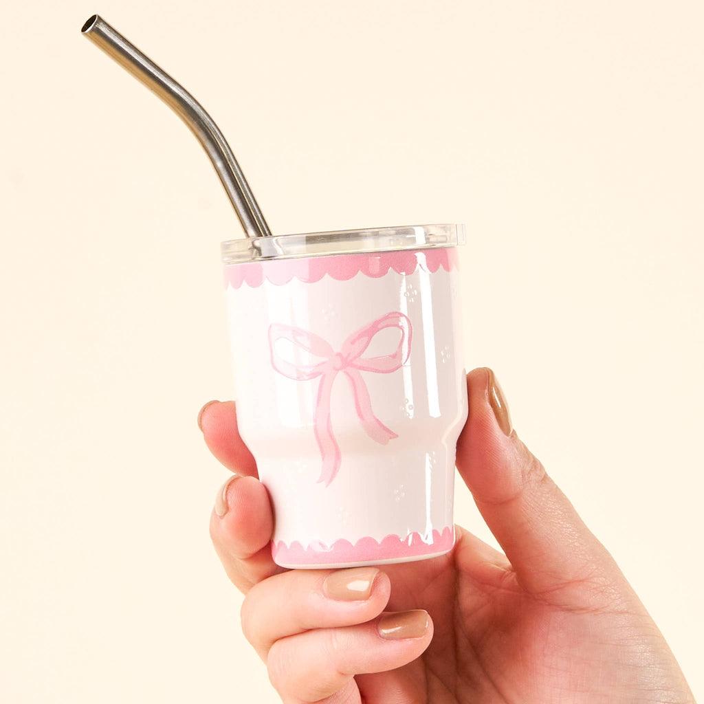 2 oz Tiny Tumbler, Bow Pink