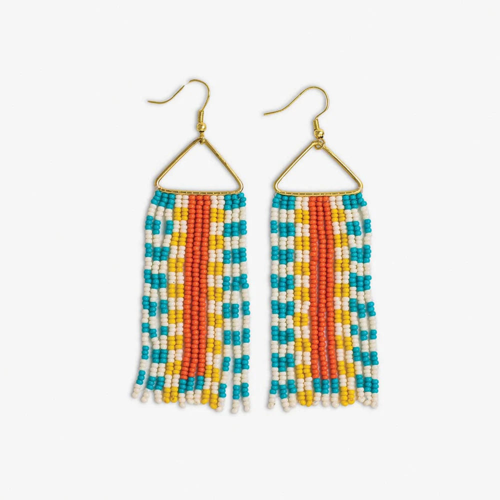 Brooke Check Border Fringe Earrings