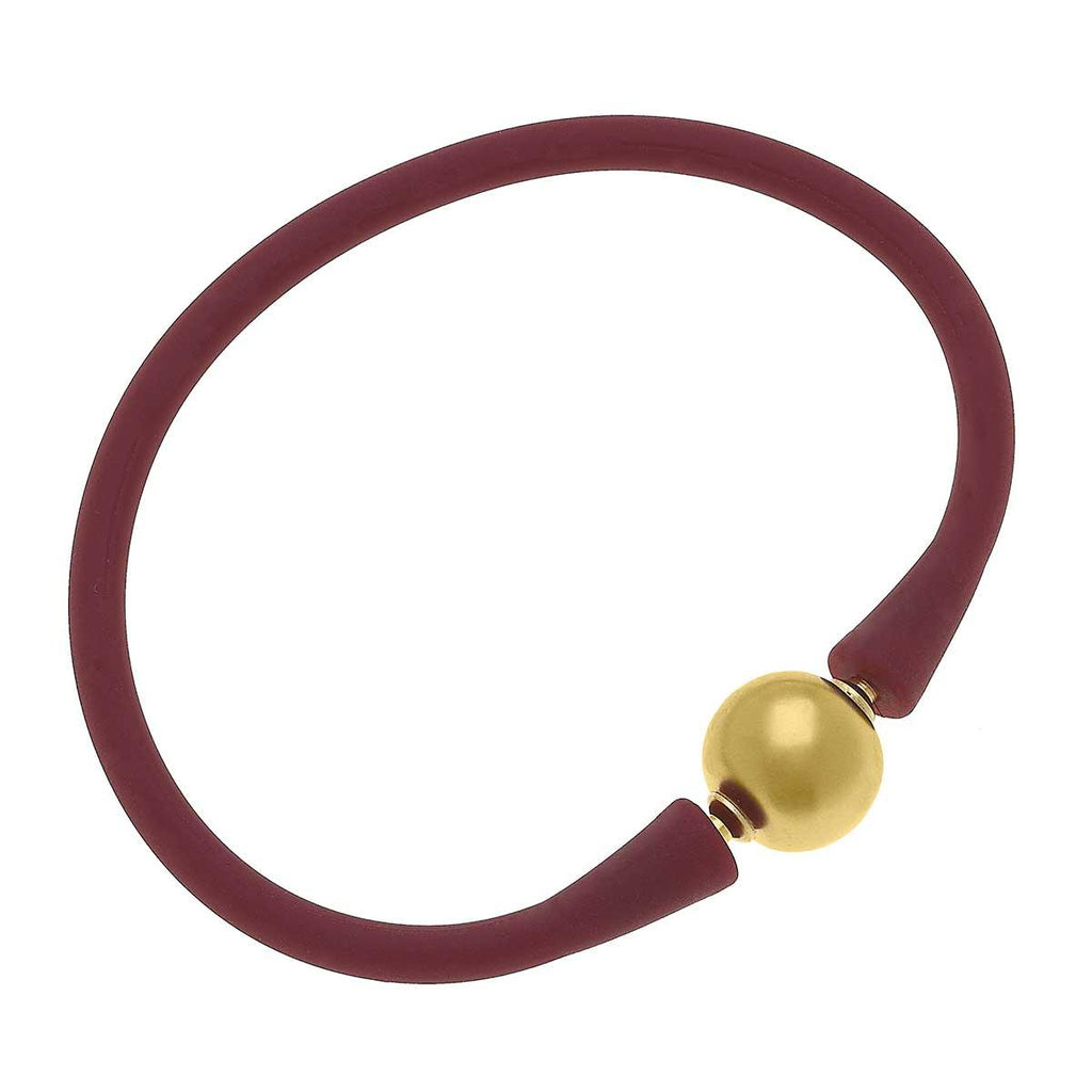 Bali 24K Gold Plated Ball Bead Silicone Bracelet