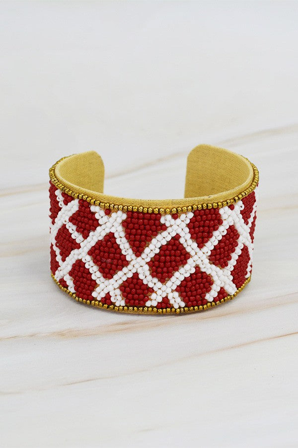 Beaded Cuff Bracelet, 3 Colors